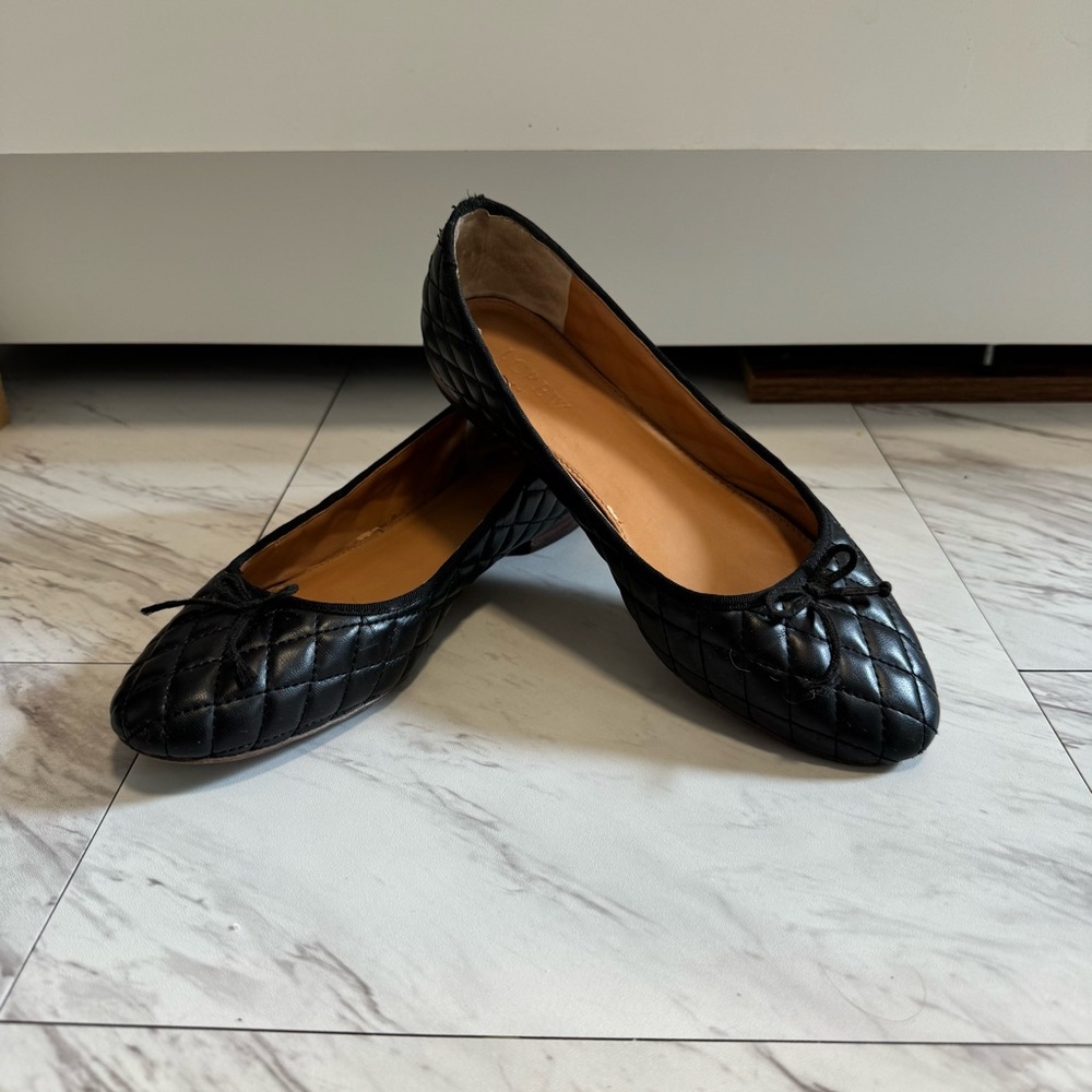 J. Crew Women's Quilted Leather Ballet Flats